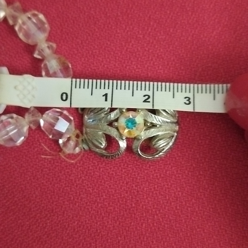 Vintage Estate Small AB Crystal 2 strand bracelet w Ornate Clasp - Picture 8 of 11
